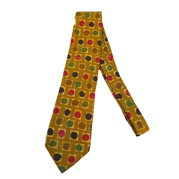 Ermenegildo Zenga Men’s Multicolor  Geometric Circles 100% Silk 4” Italian EUC - Picture 2 of 8